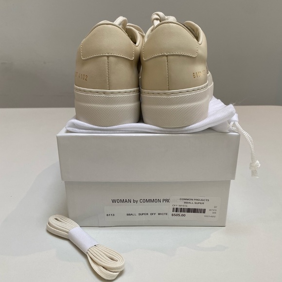 Woman by Common Projects BBall Super Sneaker in Off White sz 37 New in Box - Picture 5 of 7